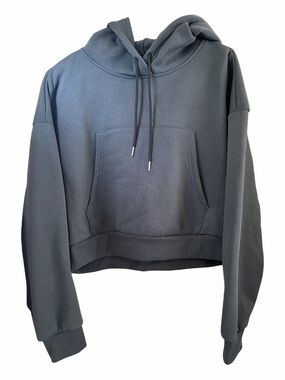 Women’s Cropped Hooded Sweatshirt - Charcoal